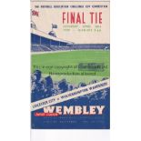 1949 CUP FINAL Official programme, 1949 Cup Final, Leicester v Wolves, team changes. Generally good
