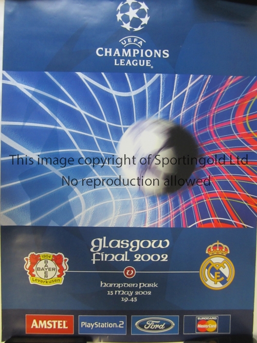 2002 CHAMPIONS LEAGUE FINAL Large official UEFA Champions League poster for the Bayer Leverkusen v