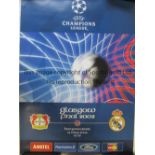 2002 CHAMPIONS LEAGUE FINAL Large official UEFA Champions League poster for the Bayer Leverkusen v