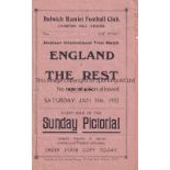 ENGLAND - THE REST 1932 Programme for Amateur International Trial Match, England v The Rest, 30/1/