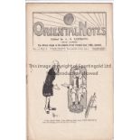 CLAPTON ORIENT - BIRMINGHAM 1911 Clapton Orient home programme v Birmingham, 18/11/1911, Division 2.