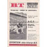 AGF (Arhus) - CELTIC 65 Very scarce Celtic European away programme at AGF Arhus , 3/11/65, Cup