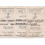 DERBY COUNTY 1946/7 Three home programmes v. Everton, slightly crease, staple removed and slightly