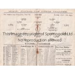 1931 AMATEUR CUP FINAL Arsenal programme issued for the 1931 Amateur Cup Final, Wycombe Wanderers