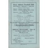 GRAYS - FULHAM 47 Programme, Grays Athletic v Fulham Reserves, 15/3/47, two smaller than usual