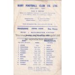 BURY / MAN UNITED Two Bury Reserves v Manchester United Reserves single sheet programmes 2/9/1958