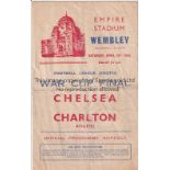 WAR CUP FINAL 1944 Official programme, War Cup Final South, Chelsea v Charlton, 15/4/44 at