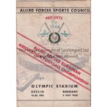 WARTIME 46 Eight page programme for game played in Berlin, 3/11/46, Allied Forces European