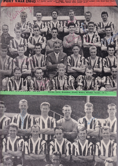FOOTBALL AUTOGRAPHS Eighteen multi-signed black & white magazine team groups from the 1960's
