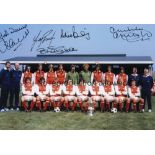 ARSENAL Col 12 x 8 photo, showing Arsenal's 1979 FA Cup winning squad posing with their trophy at