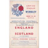 ENGLAND - SCOTLAND 44 Two England v Scotland programmes, 19/2/44 and 14/10/44, both at Wembley.