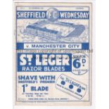 SHEF WED - MAN CITY 1936-37 Sheffield Wednesday home programme v Manchester City, 19/12/1936, not ex