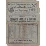 1934 AMATEUR CUP FINAL West Ham programme issued for the 1934 Amateur Cup Final, Dulwich Hamlet v
