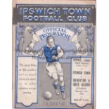 IPSWICH TOWN V BRIGHTON & HOVE ALBION 1938 Ipswich home programme in their first League Season 11/