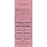 CHESHAM UNITED V BOTWELL MISSION 1921 Programme for the F.A. Cup tie at Chesham 8/10/1921. Good