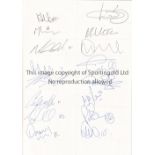 MILLWALL AUTOGRAPHS 2004 An A4 card signed by 16 players. Millwall FA Cup Final squad. Good