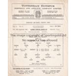 SPURS - NEWMARKET 60 Single sheet Spurs home programme v Newmarket Town, 17/9/'60, at Cheshunt,