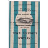 RAF - SCOTLAND 44 Programme Royal Air Force v Scotland, 25/11/44 at Sheffield Wednesday, folds,