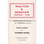 WALTON - SPURS 65 Walton & Hersham home programme v Tottenham, 22/9/ 65, official switching on of