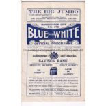 MAN CITY - NEWCASTLE 1928 Manchester City home programme v Newcastle, 10/11/1928, slight fold.