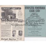 DARLINGTON Two away programmes for 1946/7 season v. Chester and Stockport County, team changes and