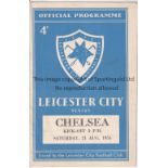 LEICESTER / CHELSEA Programme Leicester City v Chelsea 21/8/1954 from Chelsea's 1st Championship