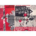 SCOTLAND - WALES Three Scotland home programmes v Wales, 1953, 55 and 57. 1953 has score on cover