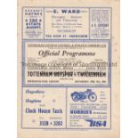 TOTTENHAM 1952 Tottenham home programme v Twickenham, 9/2/52 at Hoddesdon Sports Arena, Essex