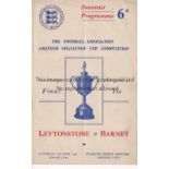 1948 AMATEUR CUP FINAL Official programme , Leytonstone v Barnet at Stamford Bridge, 17/4/48,