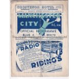 MAN CITY - WEST BROM 1939 Manchester City home programme v West Brom, 4/3/1939, fold, slight