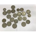 A small collection of pre 1946 silver coins.