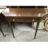 A Georgian mahogany tea table with single drawer o