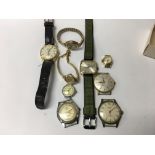 A collection of watches including ladies 9 ct case