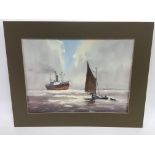 A watercolour mounted on card by Alan Runagall tit