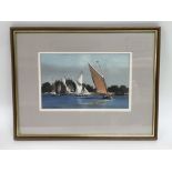 A framed and glazed watercolour by Alan Runagall t