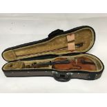 A good French Circa 1900 3/4 size violin, labelled