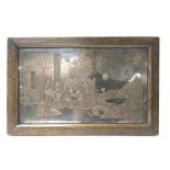 A framed copper painting, titled L’Enfant Prodtole