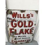 An enamel metal Willis's Gold Flake cigarette adve