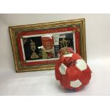 An Arsenal 1970/71 “The Double” mirror and a signed football.
