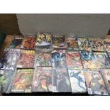 Box of DC comics including Superman, Batman, Cat w