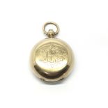 A 9ct gold sovereign case with Masonic decoration