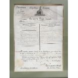 A framed French soldier's CV believed to be bearin