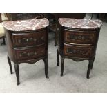 A pair of French late 19th Century bedside commode