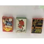 A collection of three packs of vintage playing cards Railway Snap, British Towns card game and