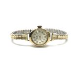 A ladies 9ct gold cased Majex wristwatch in flexi
