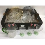 A box containing various cut glass