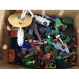 A box of loose diecast vehicles