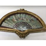 An early 19th century fan with mother of pearl sti