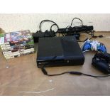 Xbox 360 with hand held controllers, camera and ga