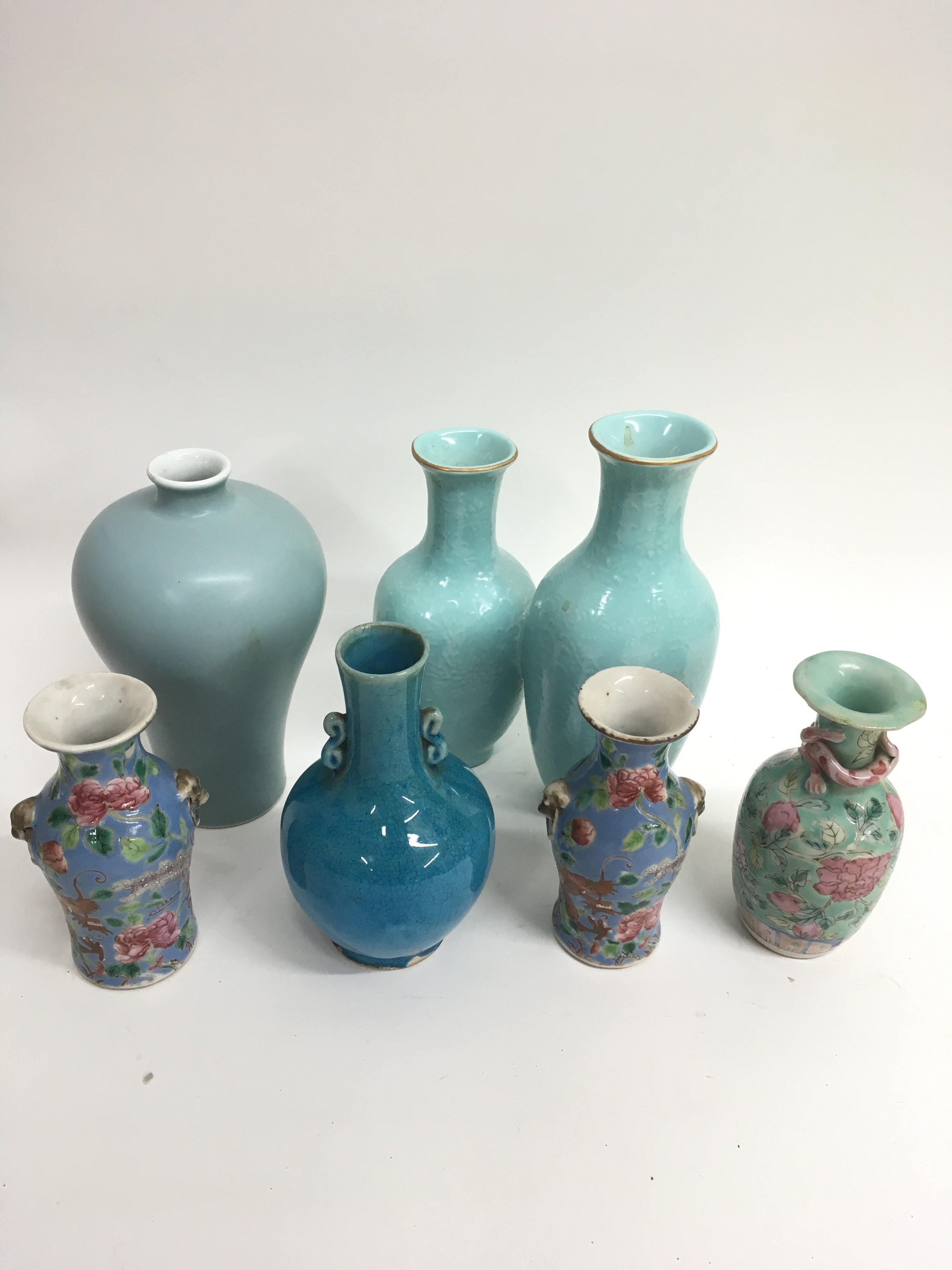 Six Chinese vase including a double vase example h